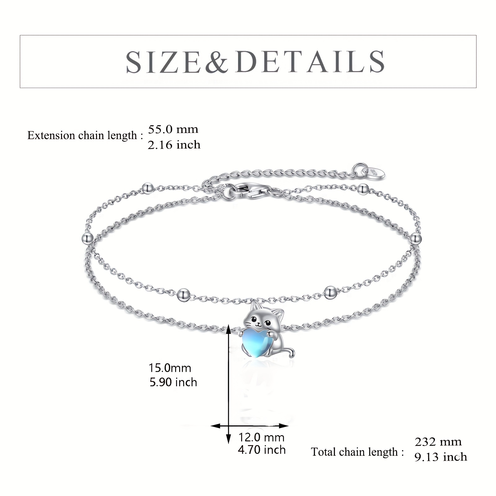 Moonstone Cat Bracelet S925 Sterling Silver